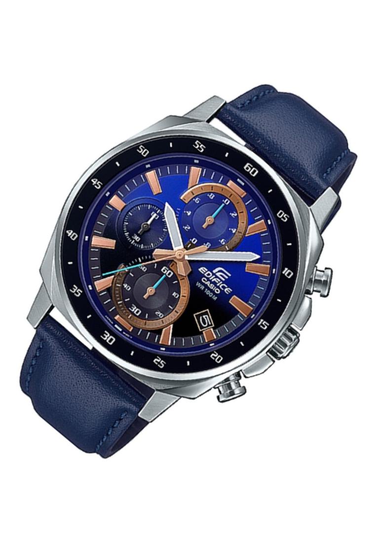 Casio Edifice EFV-600L-2A Chronograph Leather Strap Watch For Men-Watch Portal Philippines