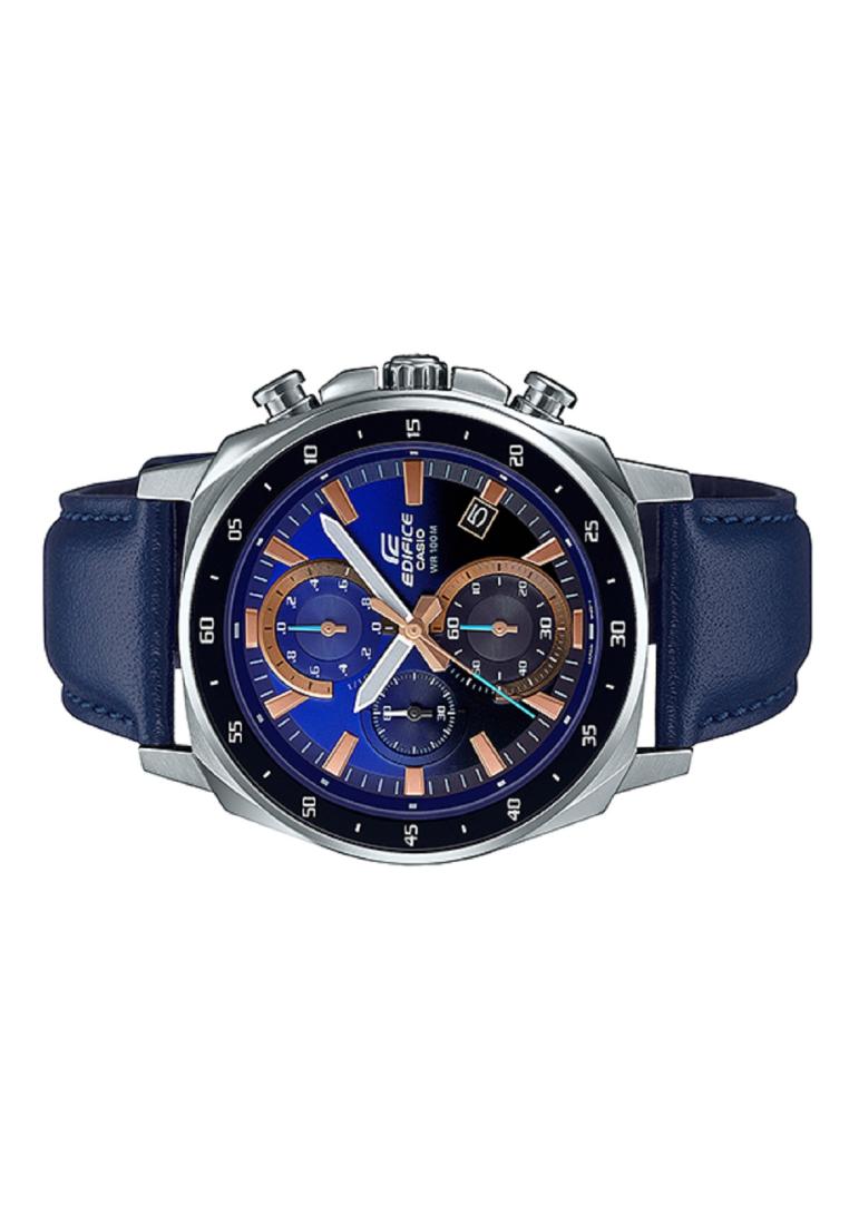 Casio Edifice EFV-600L-2A Chronograph Leather Strap Watch For Men-Watch Portal Philippines