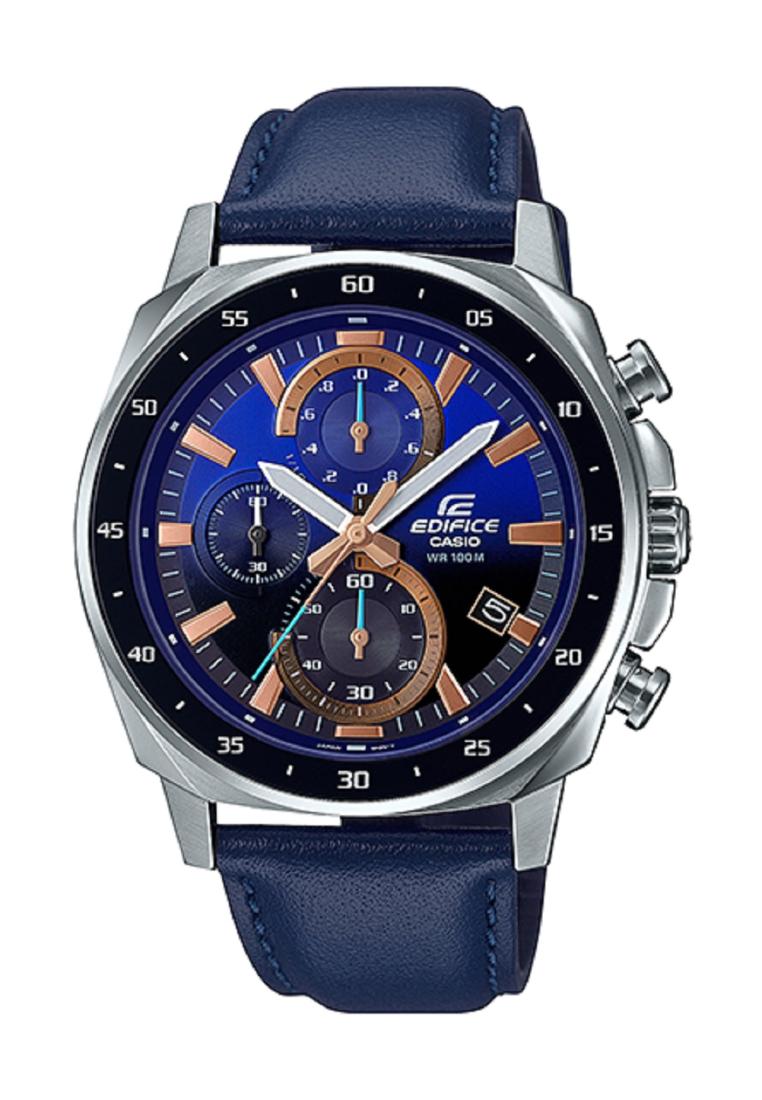 Casio Edifice EFV-600L-2A Chronograph Leather Strap Watch For Men-Watch Portal Philippines