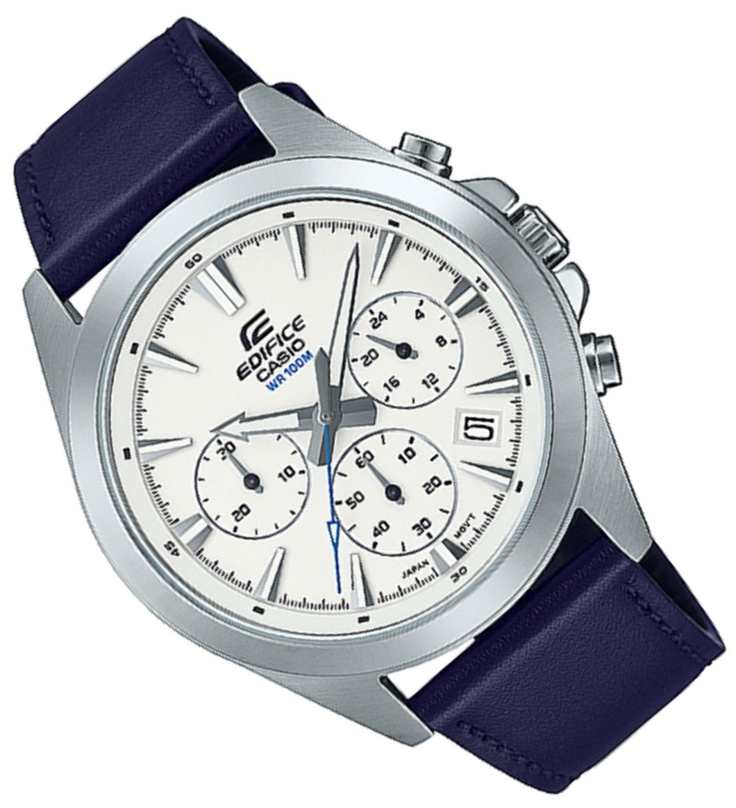 Casio Edifice EFV-630L-7A Chronograph Leather Strap Watch For Men-Watch Portal Philippines