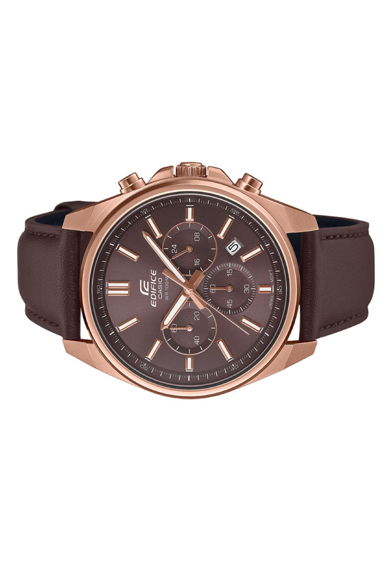 Casio Edifice EFV-650CL-5A Chronograph Leather Strap Watch For Men-Watch Portal Philippines