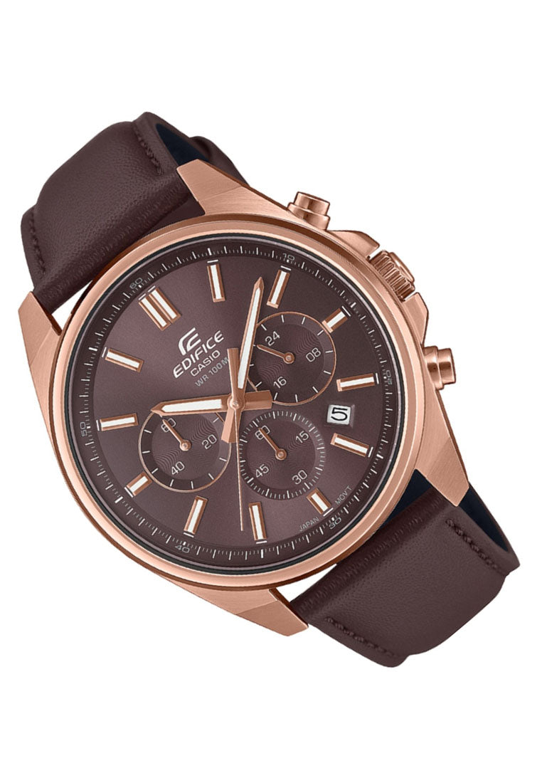 Casio Edifice EFV-650CL-5A Chronograph Leather Strap Watch For Men-Watch Portal Philippines