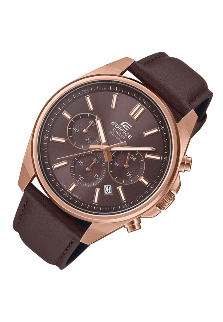 Casio Edifice EFV-650CL-5A Chronograph Leather Strap Watch For Men-Watch Portal Philippines
