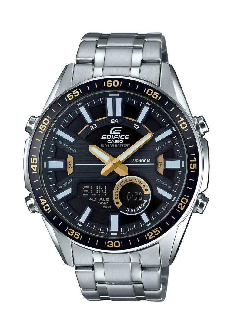 Casio Edifice EFV-C100D-1B Digital Analog Stainless Steel Strap Watch For Men-Watch Portal Philippines