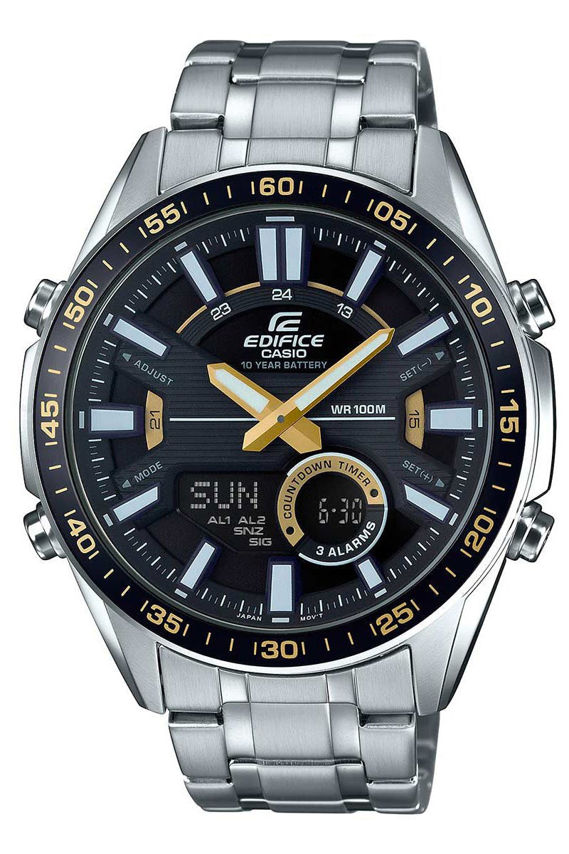 Casio Edifice EFV-C100D-1B Digital Analog Stainless Steel Strap Watch For Men-Watch Portal Philippines