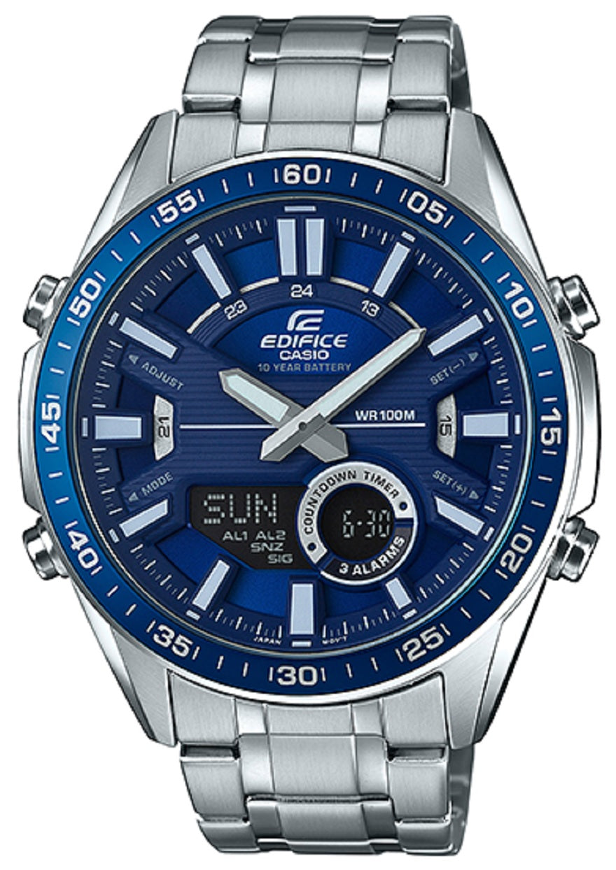Casio Edifice EFV-C100D-2A Digital Analog Stainless Steel Strap Watch For Men-Watch Portal Philippines