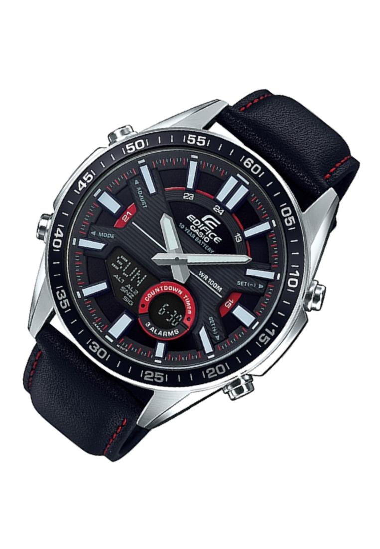 Casio Edifice EFV-C100L-1A Digital Analog Leather Strap Watch For Men-Watch Portal Philippines