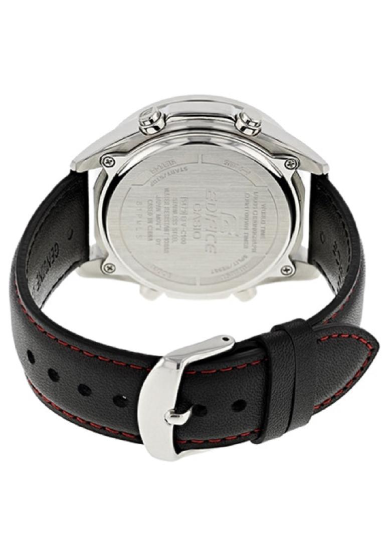 Casio Edifice EFV-C100L-1A Digital Analog Leather Strap Watch For Men-Watch Portal Philippines