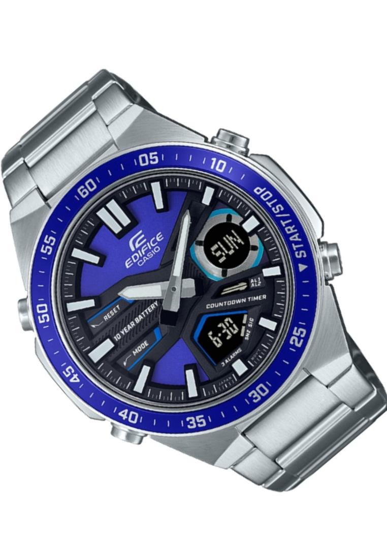 Casio Edifice EFV-C110D-2A Digital Analog Stainless Steel Strap Watch For Men-Watch Portal Philippines