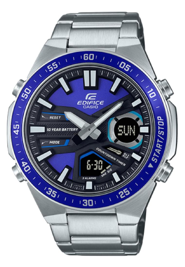 Casio Edifice EFV-C110D-2A Digital Analog Stainless Steel Strap Watch For Men-Watch Portal Philippines