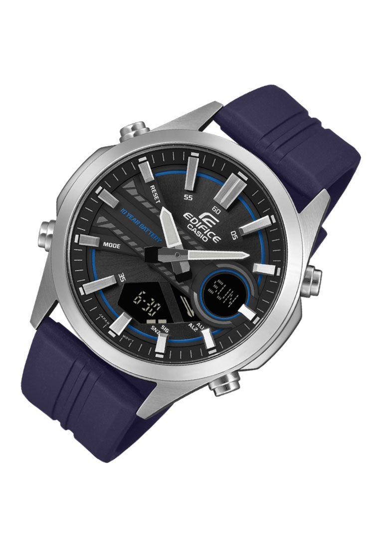 Casio Edifice EFV-C120P-1A2 Digital Analog Rubber Strap Watch for Men-Watch Portal Philippines