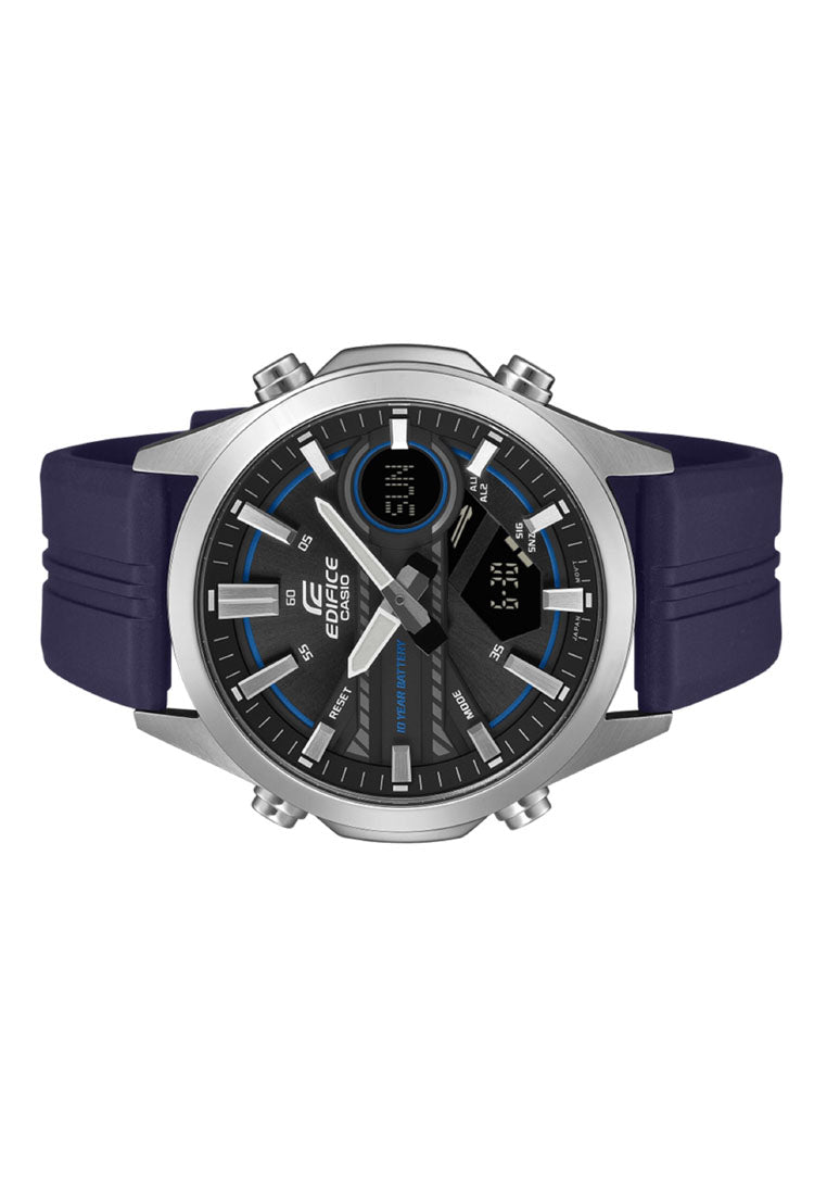 Casio Edifice EFV-C120P-1A2 Digital Analog Rubber Strap Watch for Men-Watch Portal Philippines
