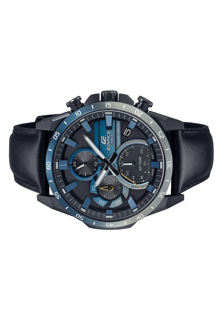 Casio Edifice EQS-940NL-1A Chronograph Leather Strap Solar Watch For Men-Watch Portal Philippines