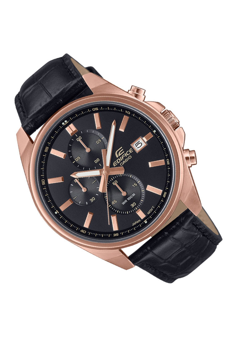 Casio EFV-610ECL-1A Analog Leather Strap Chronograph Watch For Men-Watch Portal Philippines