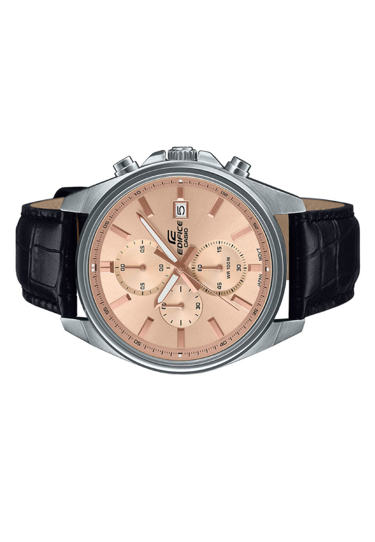 Casio EFV-610EL-5A Analog Leather Strap Chronograph Watch For Men-Watch Portal Philippines