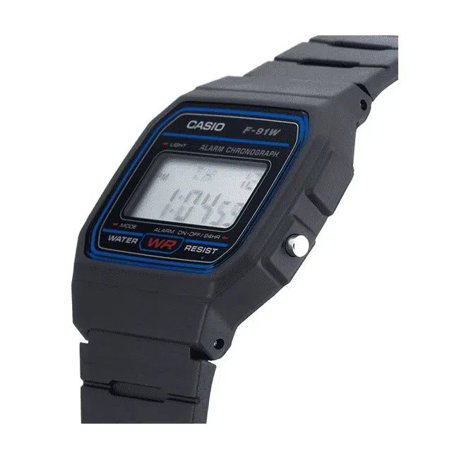 Casio F-91W-1D Black Resin Strap Watch for Men and Women-Watch Portal Philippines