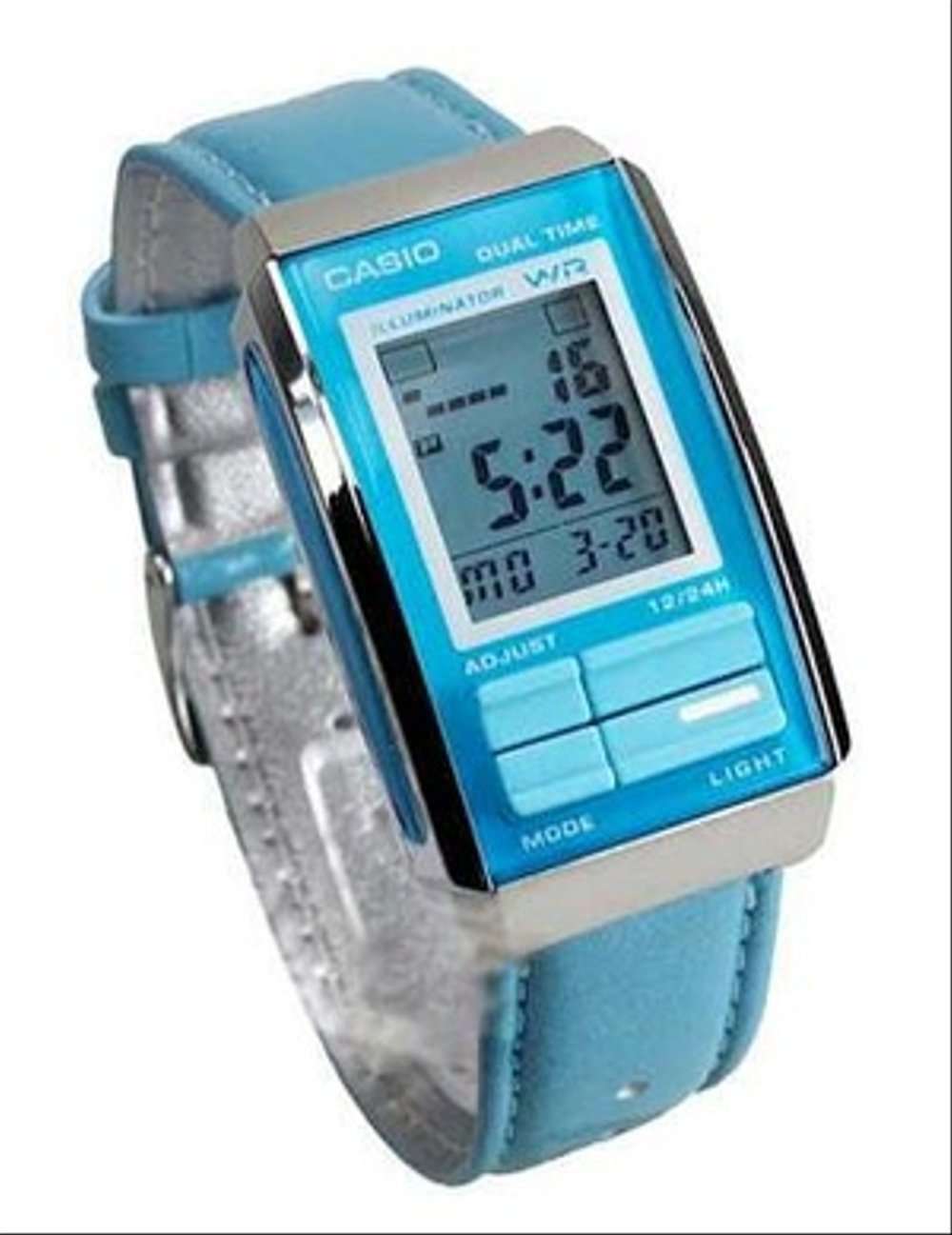 Casio Futurist LA-201WBL-2A Blue Leather Strap Watch for Women-Watch Portal Philippines