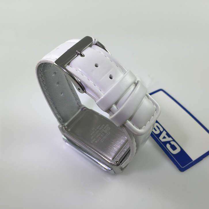 Casio Futurist LA-201WBL-7A White Leather Strap for Women-Watch Portal Philippines
