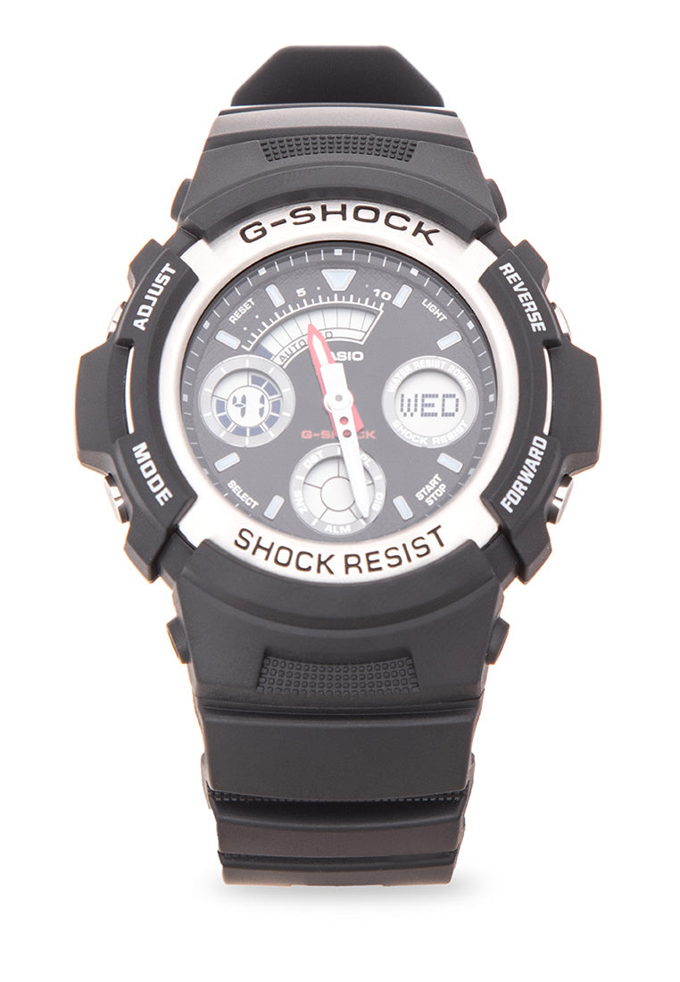 Casio G-shock AW-590-1A Digital Analog Rubber Strap Watch For Men-Watch Portal Philippines