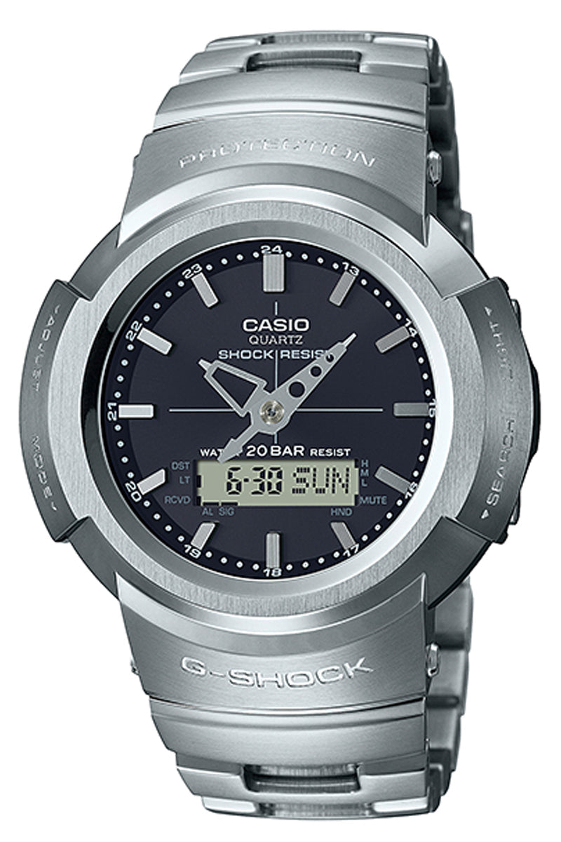 Casio G-shock AWM-500D-1A Solar Digital Analog Stainless Steel Strap Watch For Men-Watch Portal Philippines