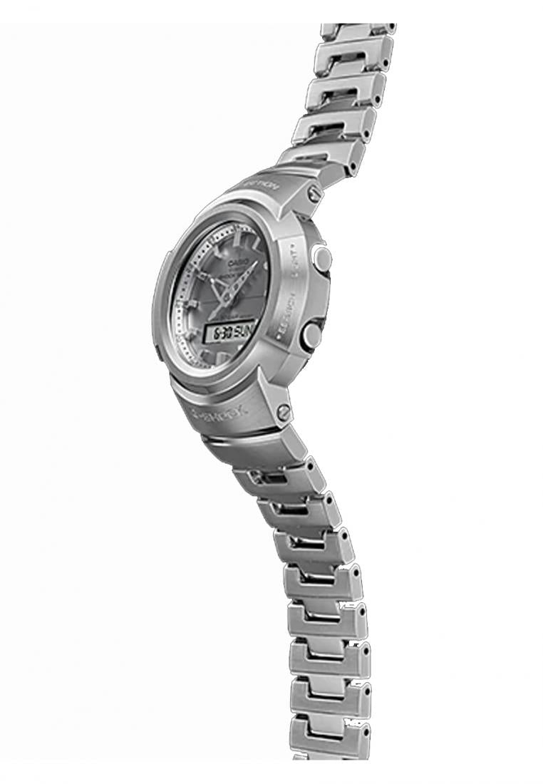 Casio G-shock AWM-500D-1A8 Solar Digital Analog Stainless Steel Strap Watch For Men-Watch Portal Philippines
