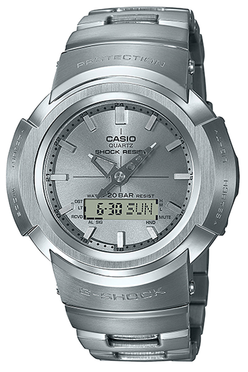 Casio G-shock AWM-500D-1A8 Solar Digital Analog Stainless Steel Strap Watch For Men-Watch Portal Philippines