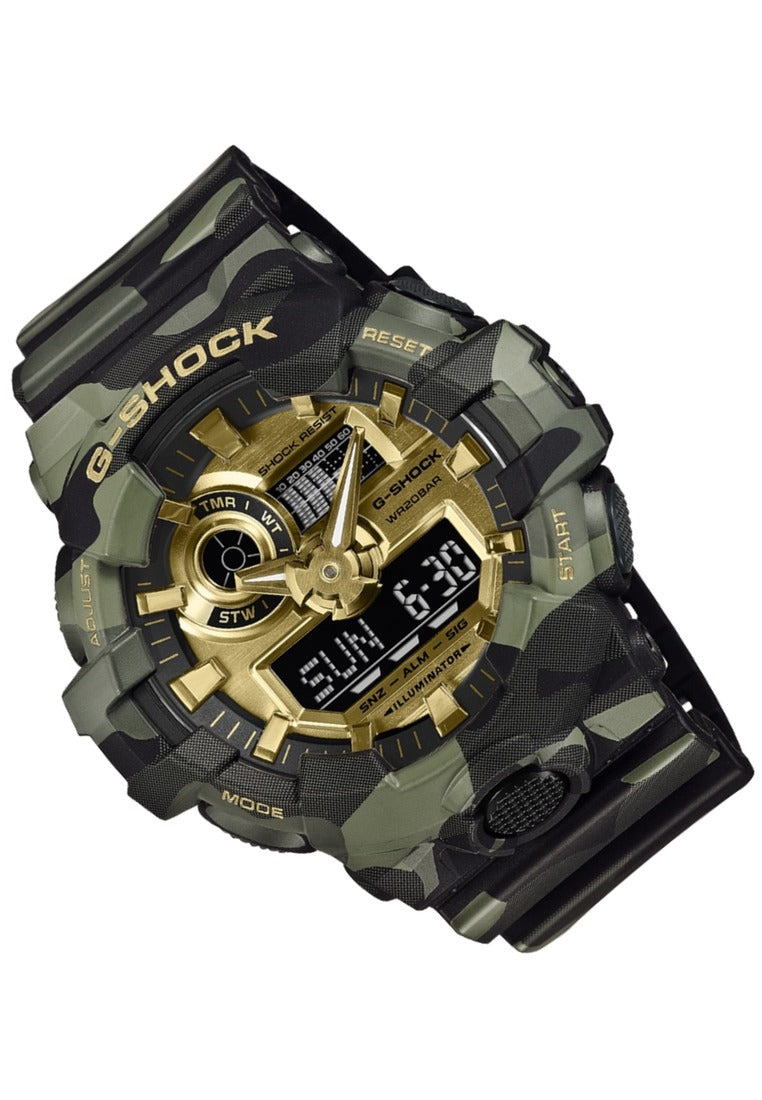 Casio G-shock "Bold Camo & Gold" Digital Analog Rubber Strap Watch for Men GA-700CMG-3ADR-Watch Portal Philippines