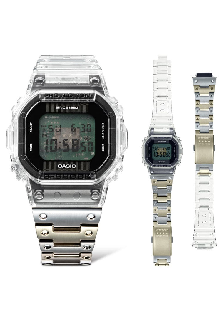 Casio G-Shock DWE-5640RX-7DR 40th Anniversary CLEAR REMIX Rubber Strap Watch For Men-Watch Portal Philippines