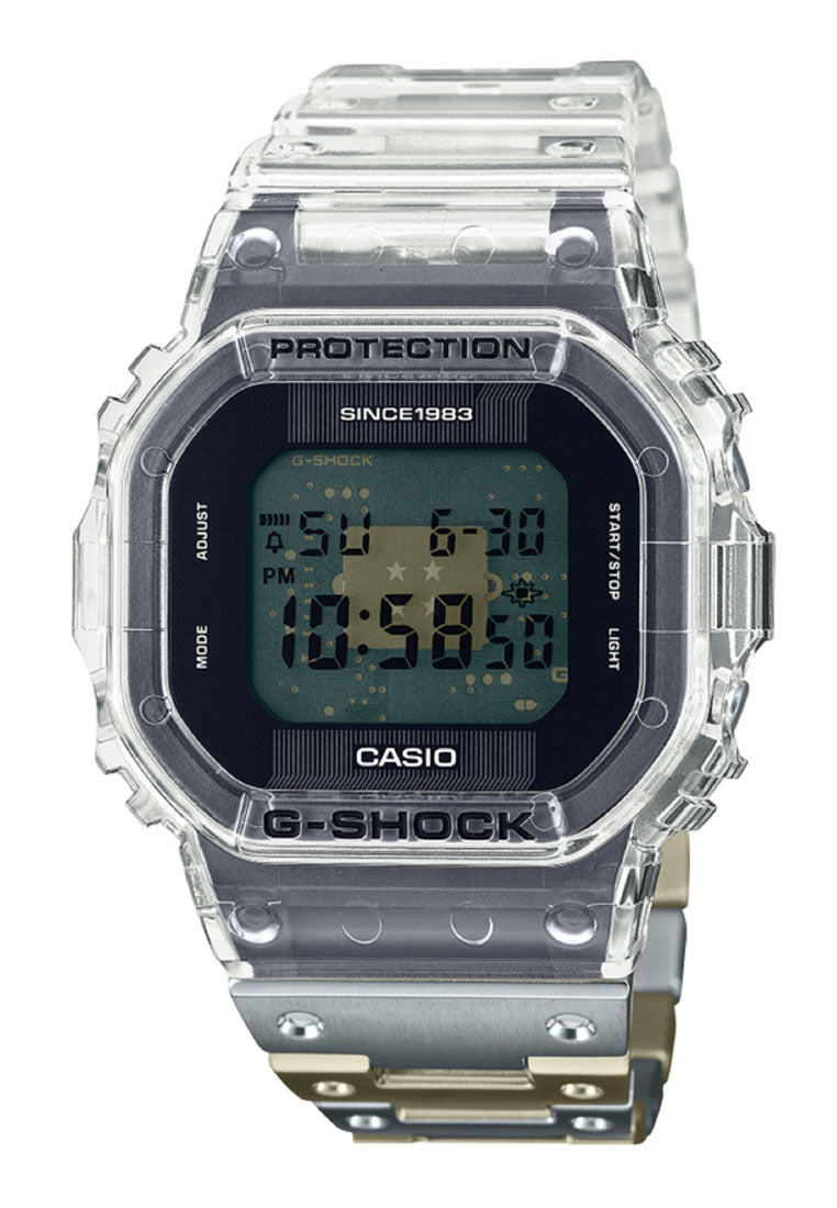 Casio G-Shock DWE-5640RX-7DR 40th Anniversary CLEAR REMIX Rubber Strap Watch For Men-Watch Portal Philippines