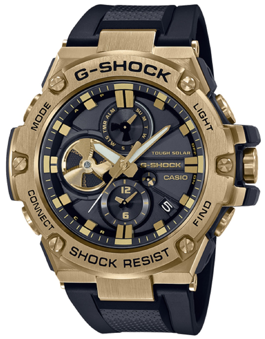 Casio G-shock G-steel GST-B100GB-1A9 Solar Digital Analog Rubber Strap