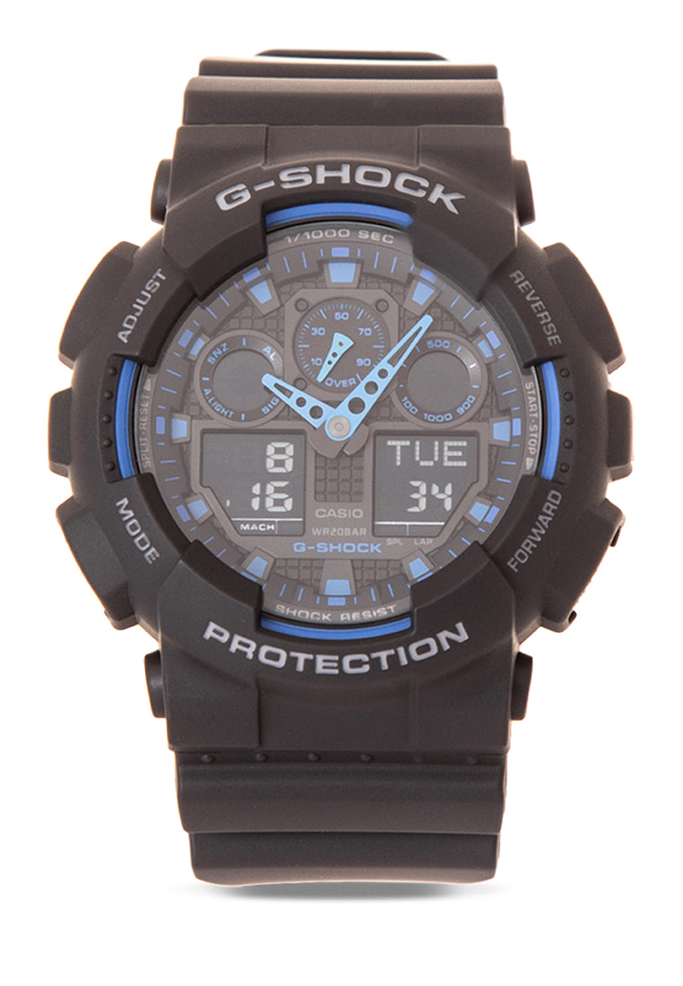 Casio G-shock GA-100-1A2 Digital Analog Rubber Strap Watch For Men-Watch Portal Philippines