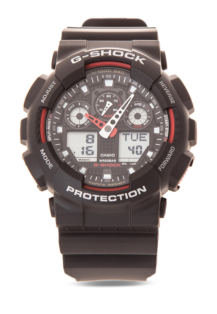 Casio G-shock GA-100-1A4DR Digital Analog Rubber Strap Watch For Men-Watch Portal Philippines