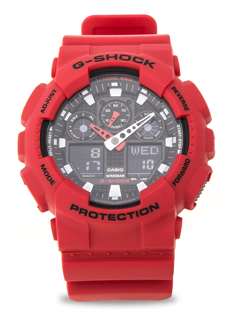 Casio G-Shock GA-100B-4ADR Coke Red Watch Digital Analog Watch For Men-Watch Portal Philippines