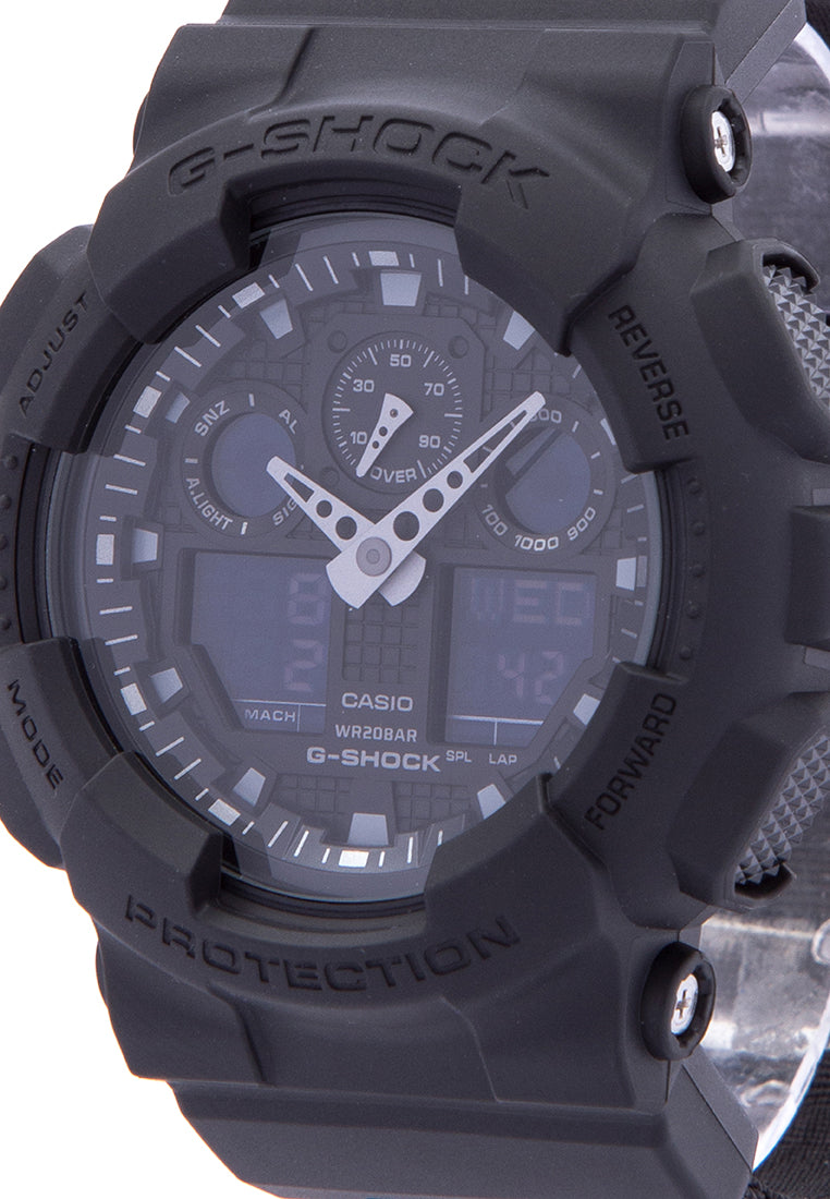 Casio G-shock GA-100BBN-1A Digital Analog Rubber Strap Watch For Men-Watch Portal Philippines
