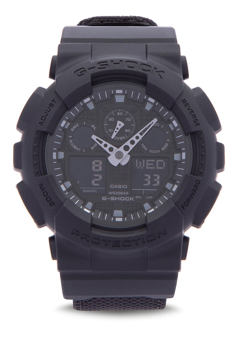 Casio G-shock GA-100BBN-1A Digital Analog Rubber Strap Watch For Men-Watch Portal Philippines