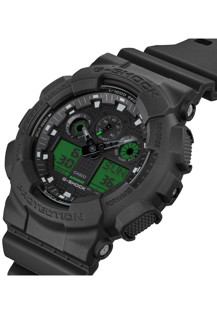 Casio G-shock GA-100BEG-1ADR Rubber Strap Digital Analog Watch for Men-Watch Portal Philippines