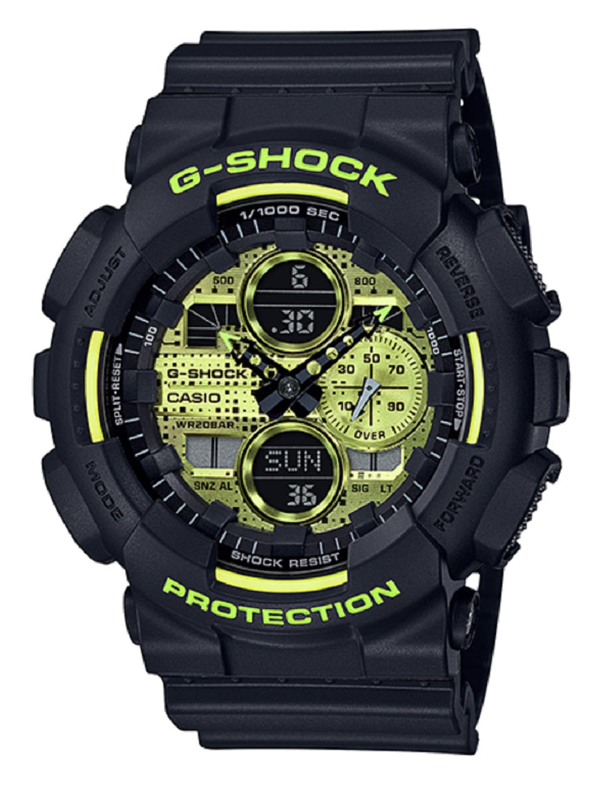 Casio G-shock GA-140DC-1A Digital Analog Rubber Strap Watch For Men-Watch Portal Philippines