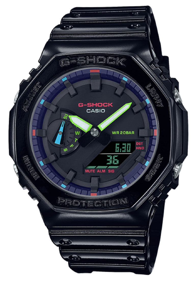 Casio G-shock GA-2100RGB-1A Digital Analog Rubber Strap Watch For Men-Watch Portal Philippines