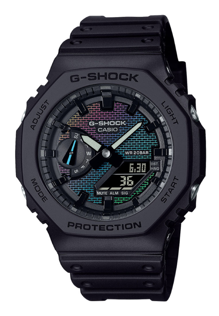 Casio G-shock GA-2100RW-1A "Rainbow Brick Wall Series" Digital Analog Rubber Strap Watch for Men-Watch Portal Philippines