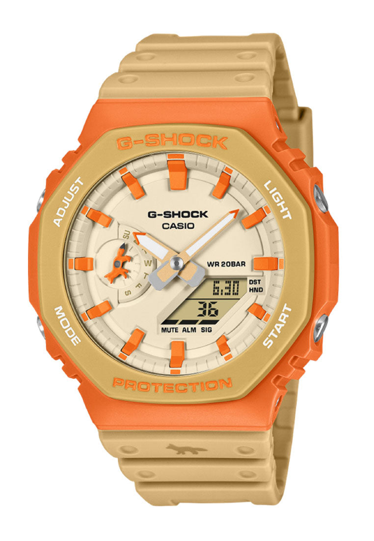 Casio G-shock GA-2110MK-5ADR "Maison Kitsune" Digital Analog Rubber Strap Watch For Men-Watch Portal Philippines