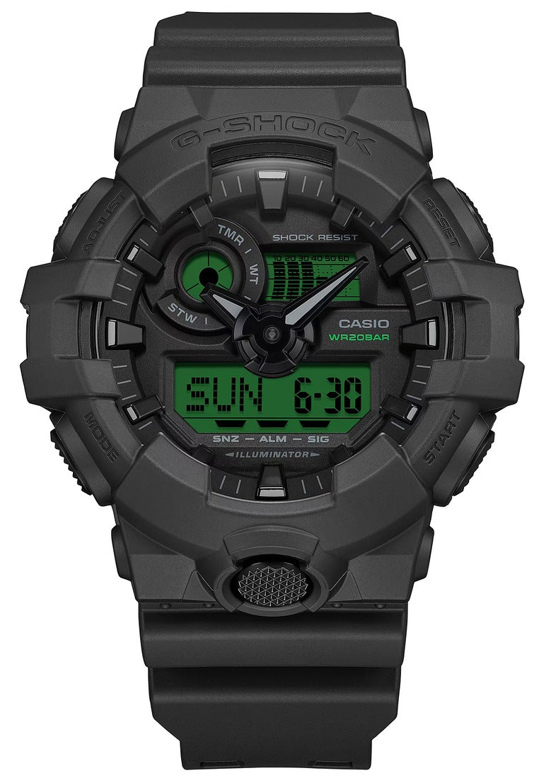 Casio G-shock GA-700BEG-1ADR Rubber Strap Digital Analog Watch for Men-Watch Portal Philippines