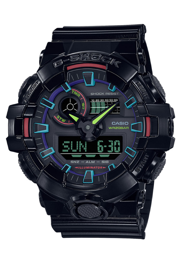 Casio G-shock GA-700RGB-1A Digital Analog Rubber Strap Watch For Men-Watch Portal Philippines