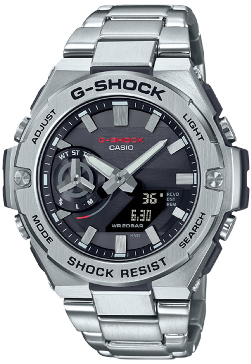 Casio G-shock GST-B500D-1A Solar Digital Analog Stainless Steel Strap