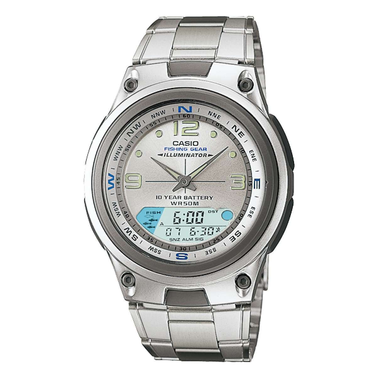 Casio Illuminator Men's Silver Stainless Steel Strap Watch-