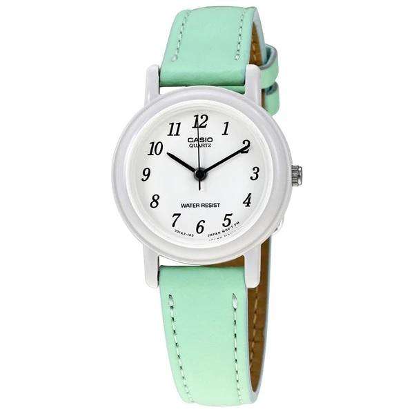 Casio LQ-139L-3B Mint Green Leather Strap Watch for Women-Watch Portal Philippines