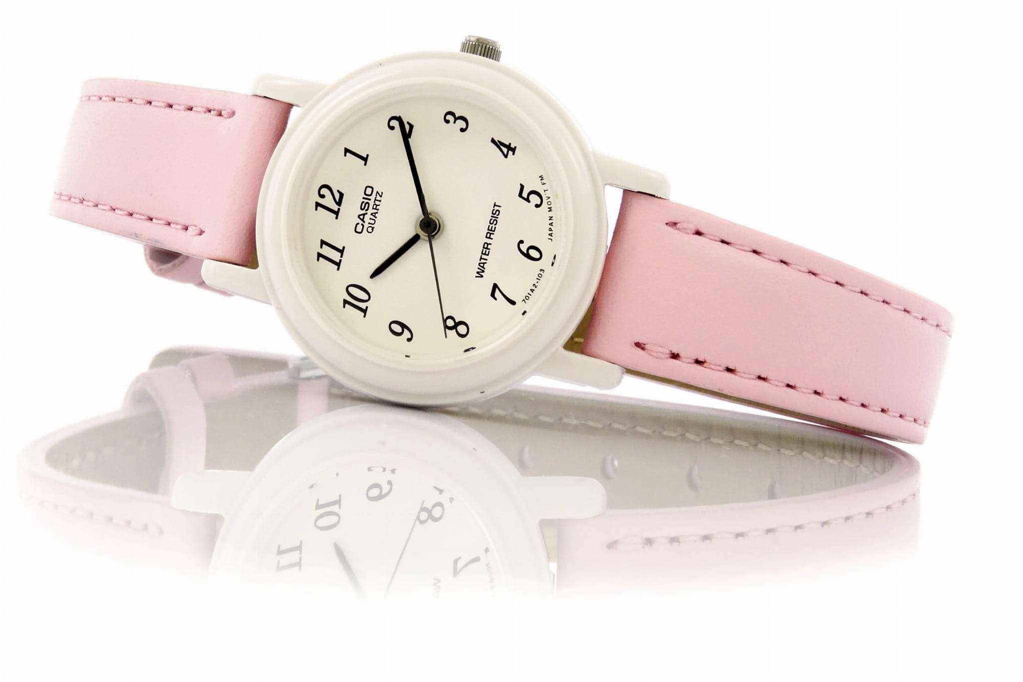 Casio LQ-139L-4B1 Pink Leather Strap Women's Watch-Watch Portal Philippines