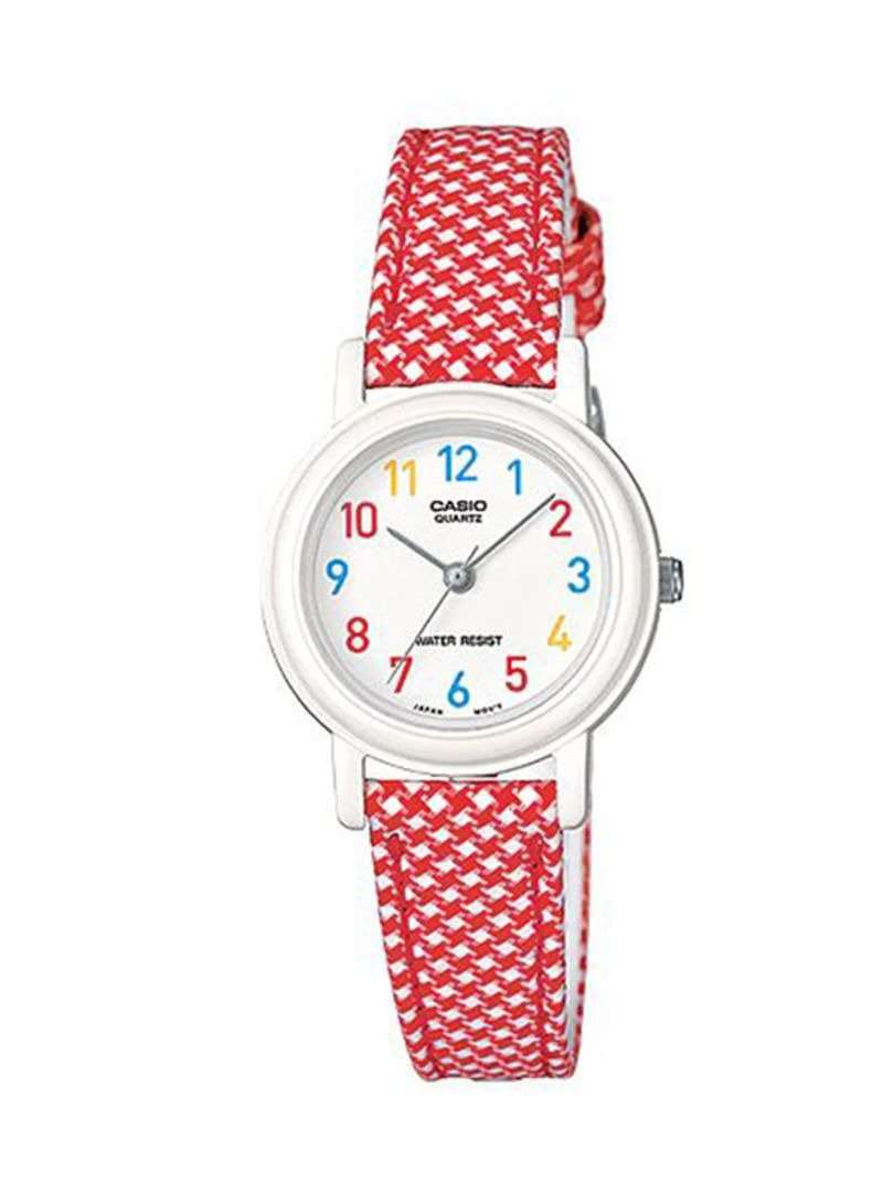 Casio LQ-139LB-4B Red Leather Strap Watch for Women-Watch Portal Philippines