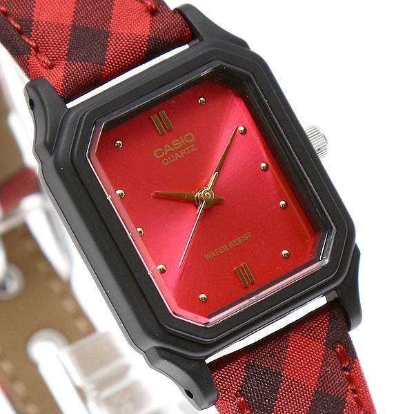 Casio LQ-142LB-4ADF Red Leather Strap Watch for Women-Watch Portal Philippines