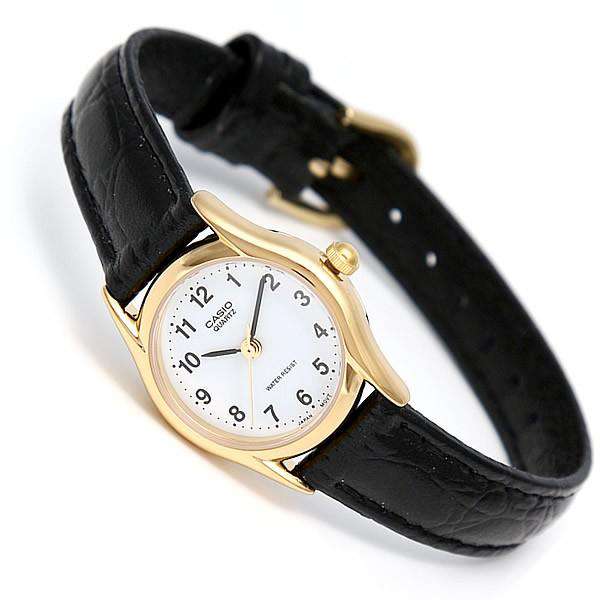 Casio LTP-1094Q-7B1RDF Black Leather Watch for Women-Watch Portal Philippines