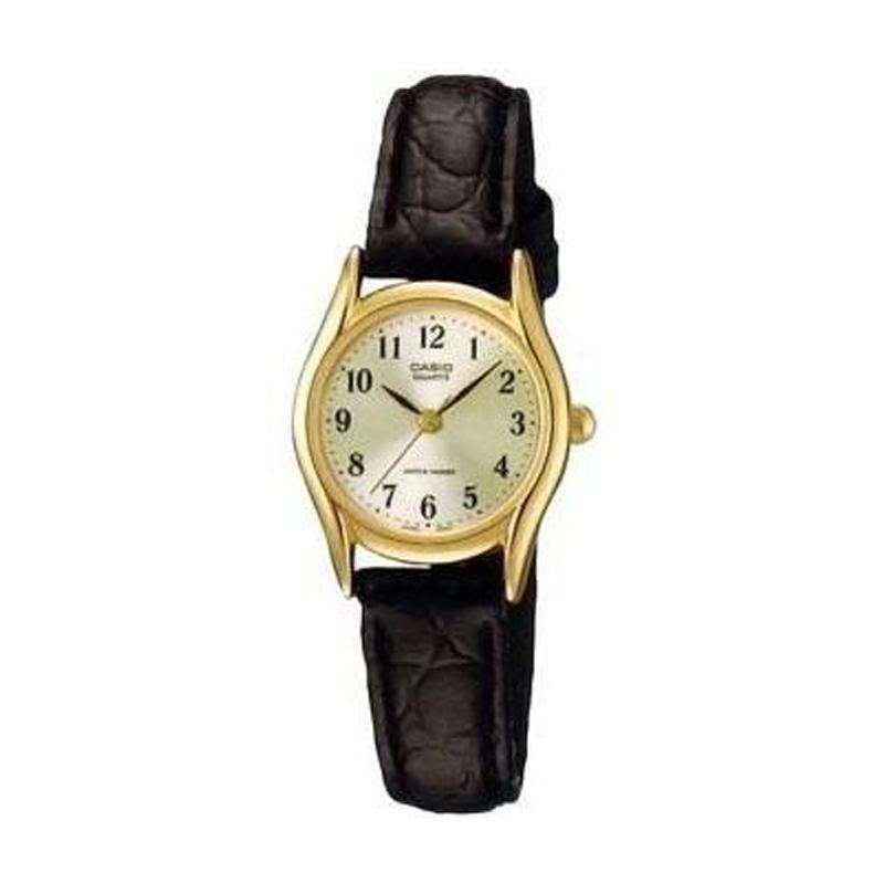 Casio LTP-1094Q-7B2RDF Black Leather Watch for Women-Watch Portal Philippines